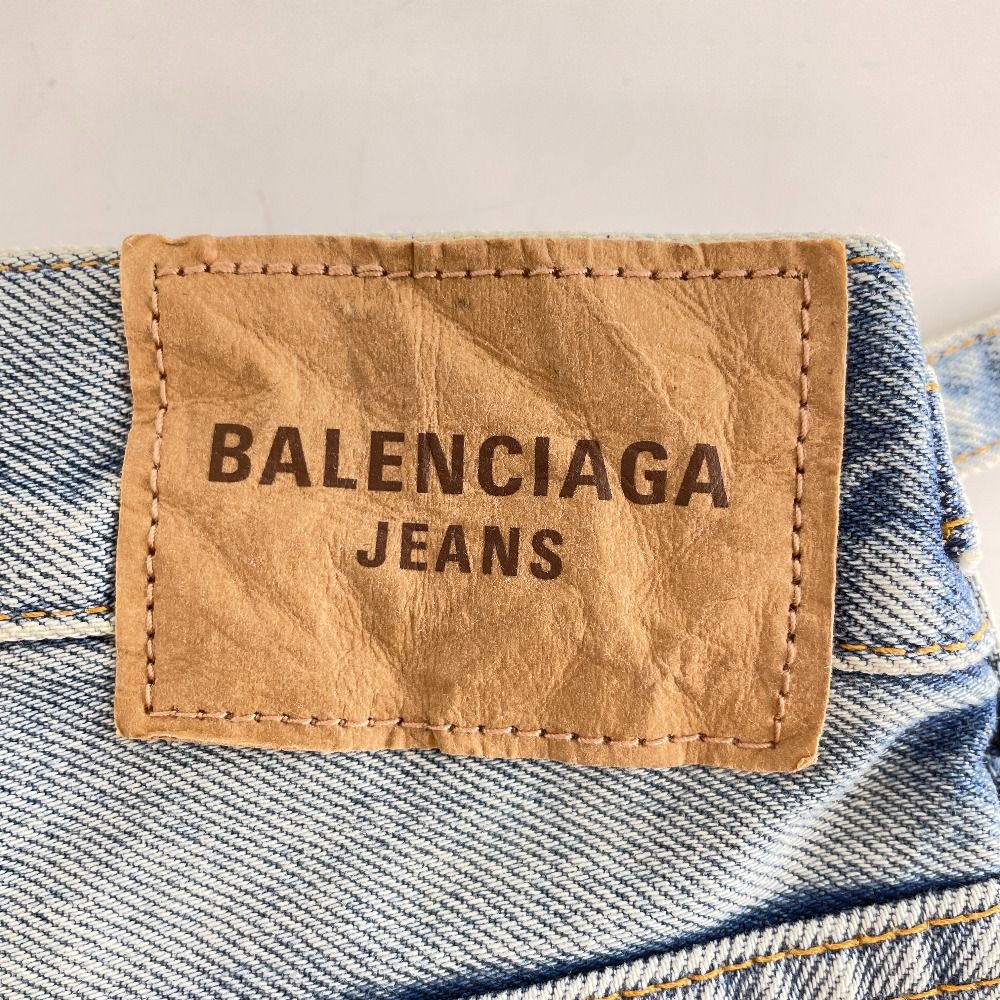 BALENCIAGA バレンシアガ 国内正規 697833 TDW14 23AW Destroyed Baggy Jeans  デストロイスーパーラージバギーデニムパンツ XS
