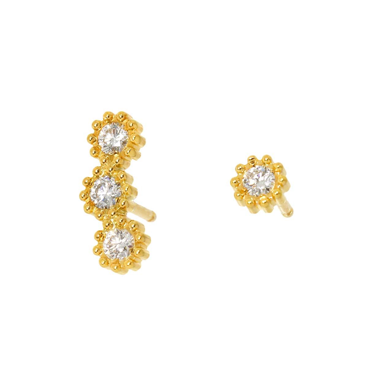 Dior ディオール K18 YG ピアス ダイヤモンド Dior ディオール K18 YG