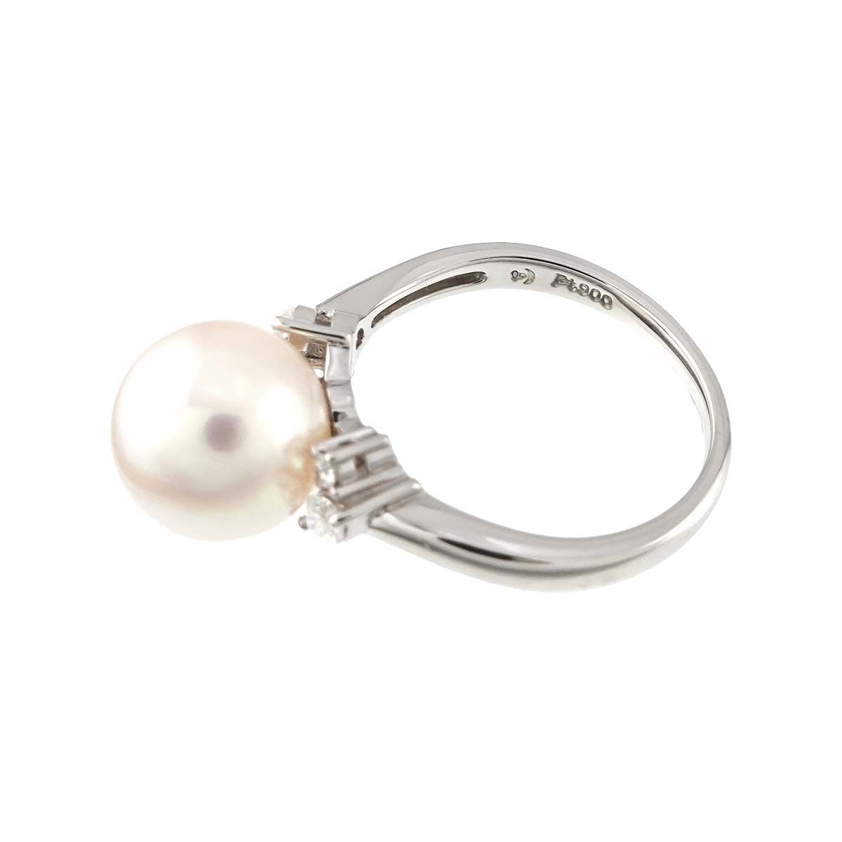 タサキ TASAKI 9号 リング アコヤ真珠 9.4mm ダイヤ 0.19ct Pt 