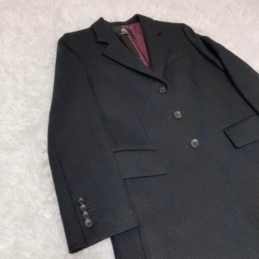 最終値下げ Paul Smith Collection チェスターコート 美品】PAUL SMITH チェスターコート ウール キュプラ 黒 紫 38