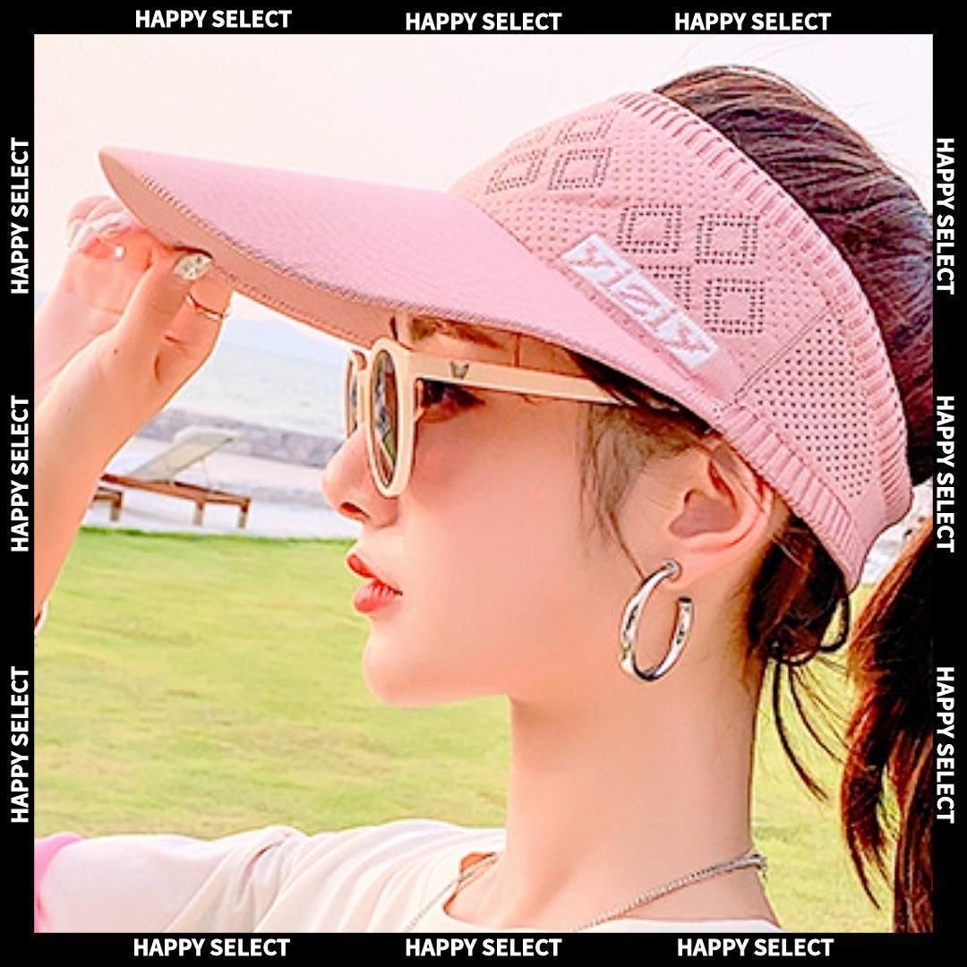 골프웨어, 선 바이저, 여성용, 봄, 여름, 핑크, UV 컷 니트, 대형 자외선 차단제, 대형 사이즈, 세련된 모자, 스포츠, 야외 테니스