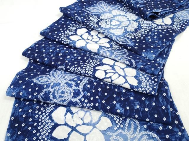 平和屋本店 夏物 浴衣 有松鳴海絞り 反物 着尺 花散らし 綿 DZAA10355kh5