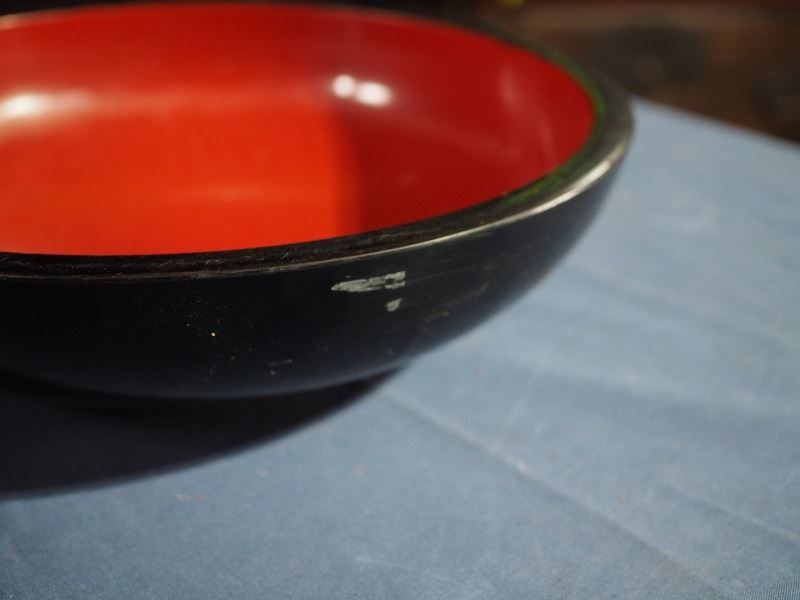 蕎麦打ちに塗り物こね鉢 昭和後期