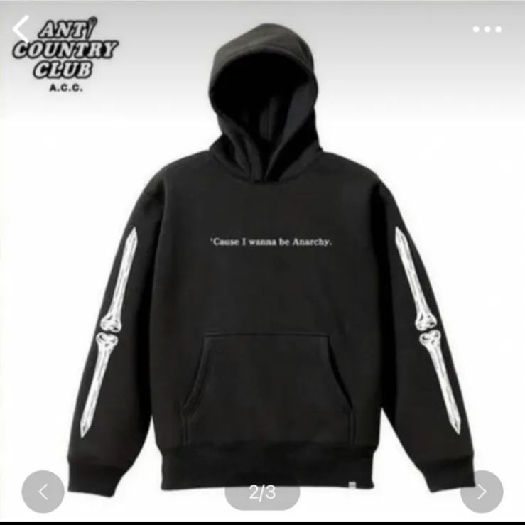 新品未使用 anti country club tokyo -anarchy hoodie- アナーキーフーディー パーカー beams golf  ビームスゴルフ clubhaus アンチカントリークラブ キムタク着 木村拓哉