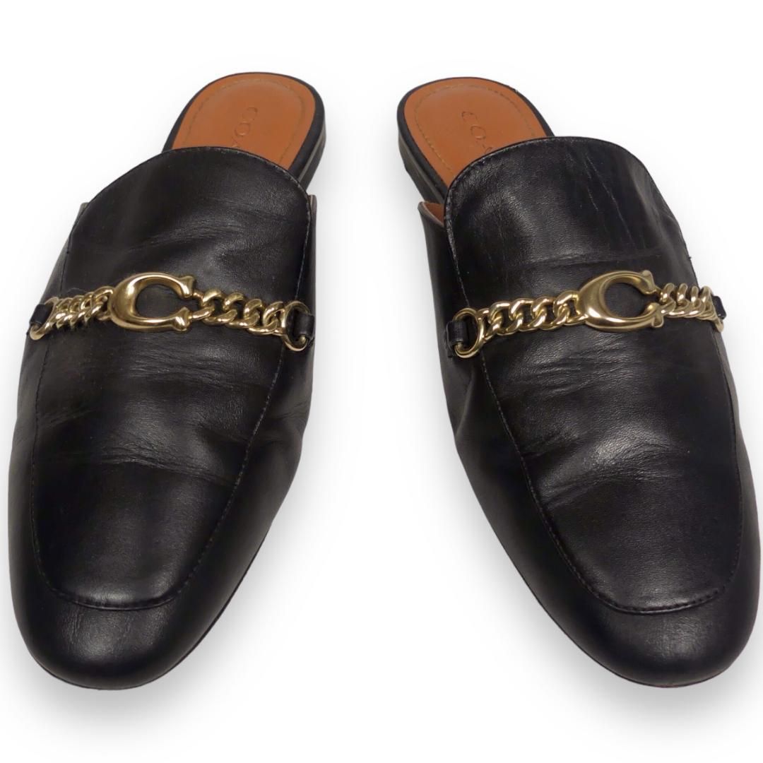 COACH コーチ サンダル 25 本革 レザー スリッパ ローファーX7216