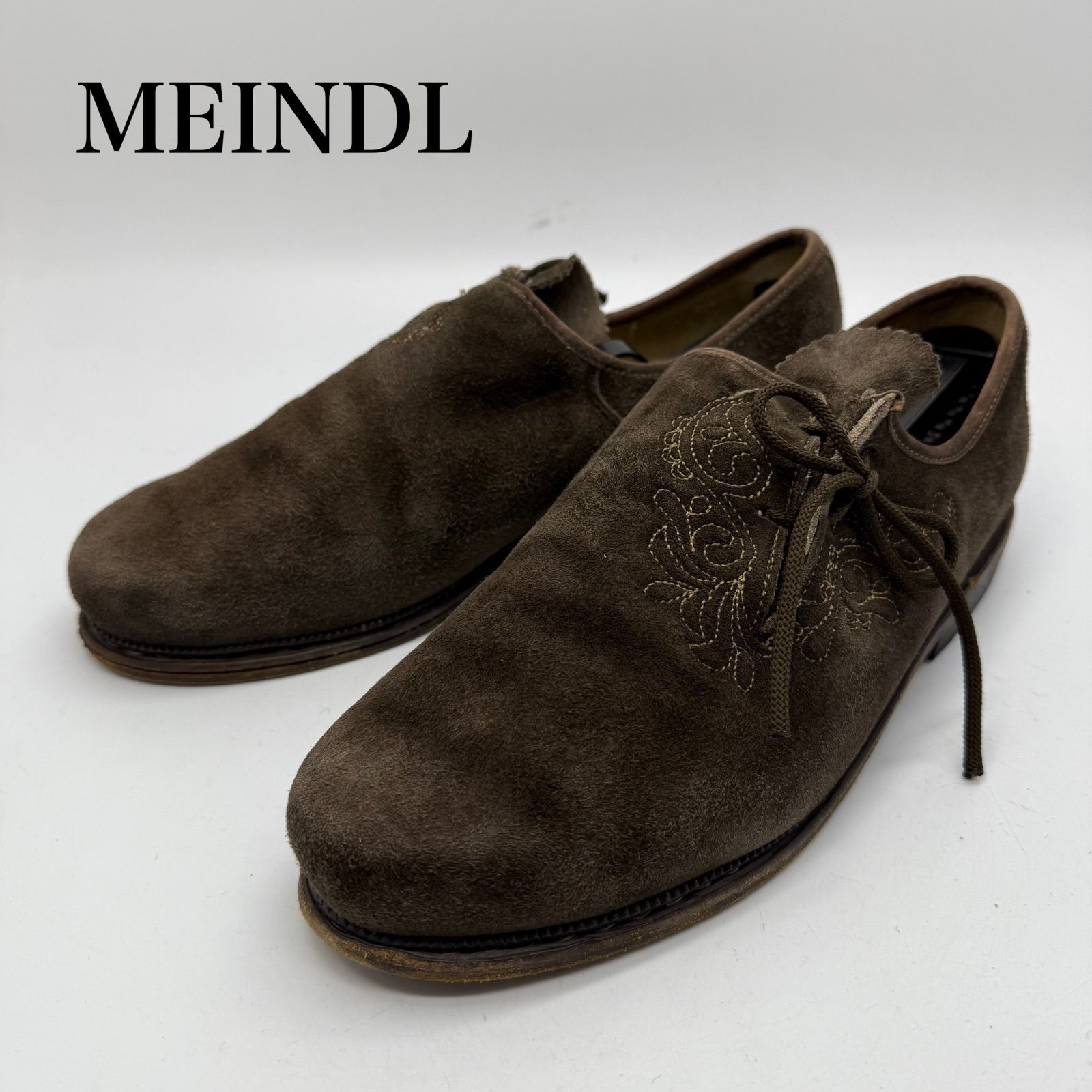 MEINDL Haferlschuhe germany Tyrolean suede shoes マインドル ドイツ スウェード チロリアンシューズ 革靴 刺繍 ヴィンテージ