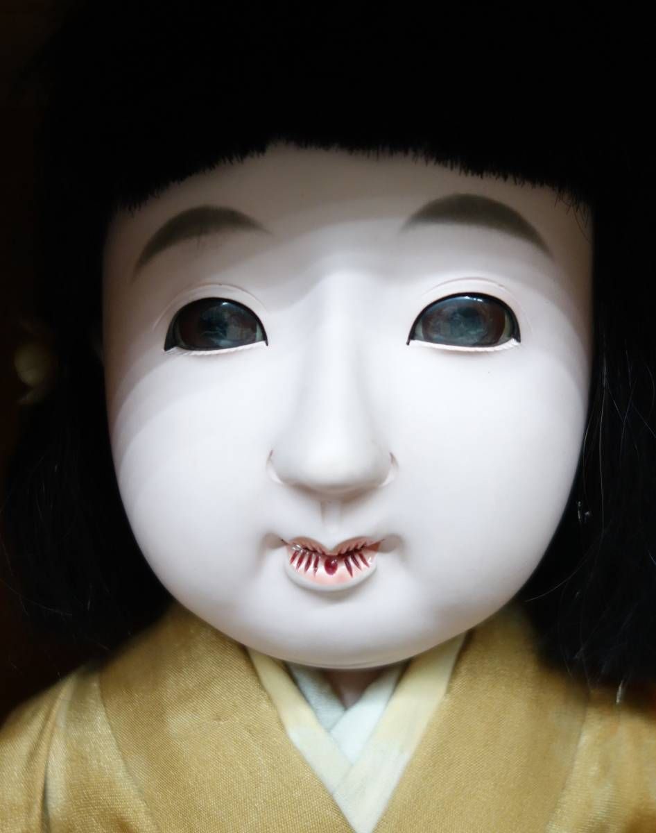 ▲伝統工芸 工芸美術 時代 ＊梅月作 銘 在銘＊大型 特大 72cm 市松人形 日本人形 着せ替え人形 東人形 京人形 いちまさん