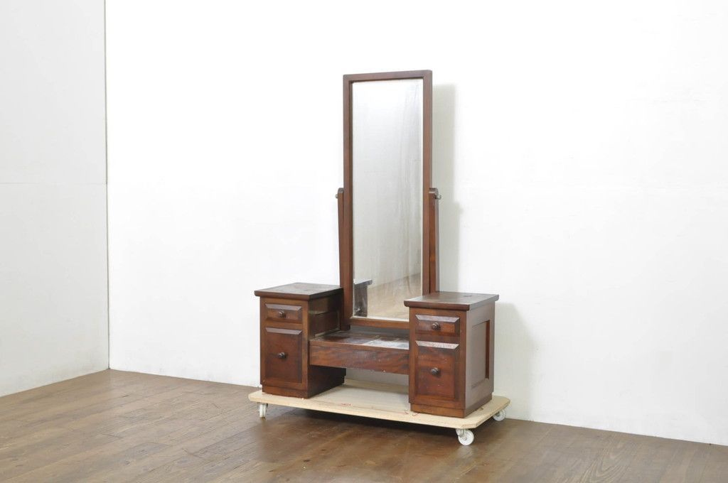 日本製 アンティーク 木製 鏡台 ドレッサー 松本民芸家具 昭和 古道具