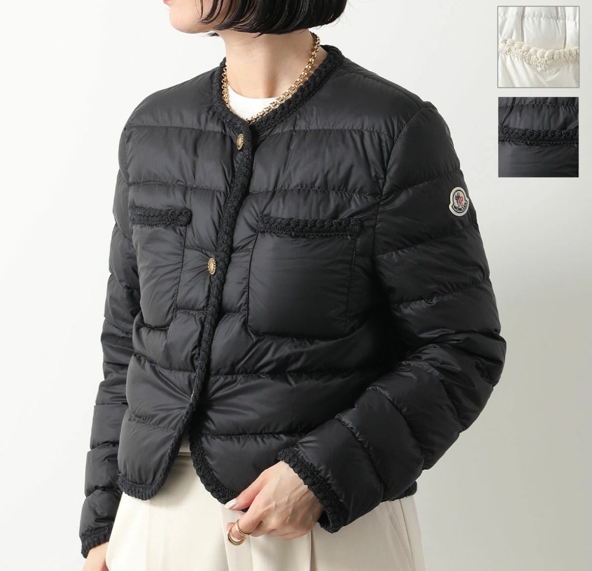 MONCLER モンクレール TECLA ノーカラー ダウン MONCLER モンクレール レディース ノーカラーダウンジャケット