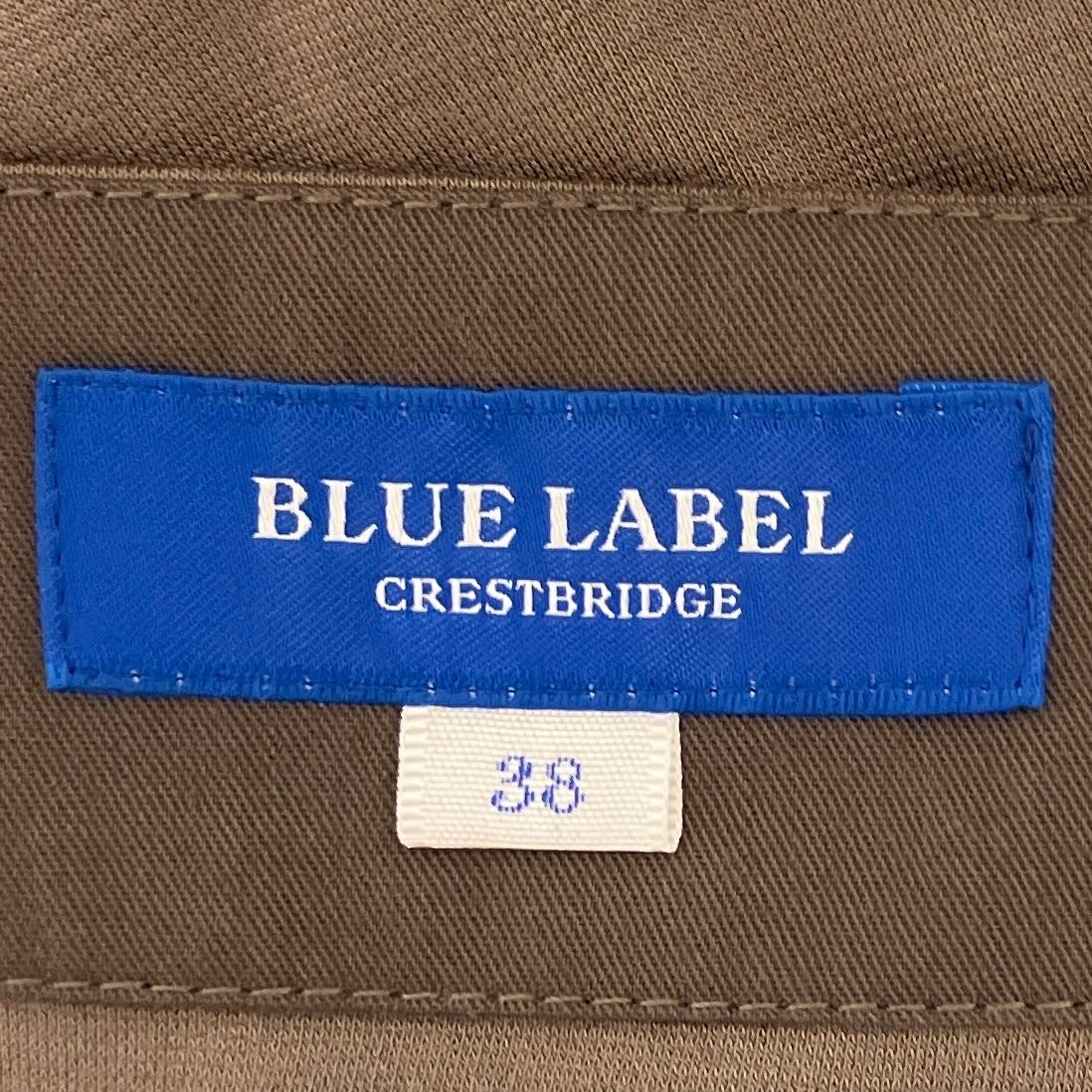 BLUE LABEL CRESTBRIDGE(ブルーレーベルクレストブリッジ) ワンピース サイズ38 M レディース - ベージュ  クルーネック/半袖/ロング - メルカリ