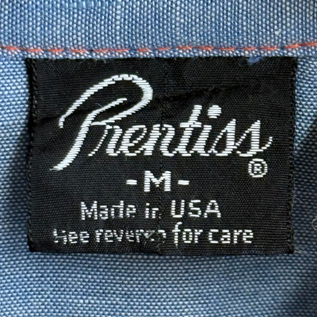 USA製 Prentiss ウエスタンシャツ シャンブレーシャツ 無地