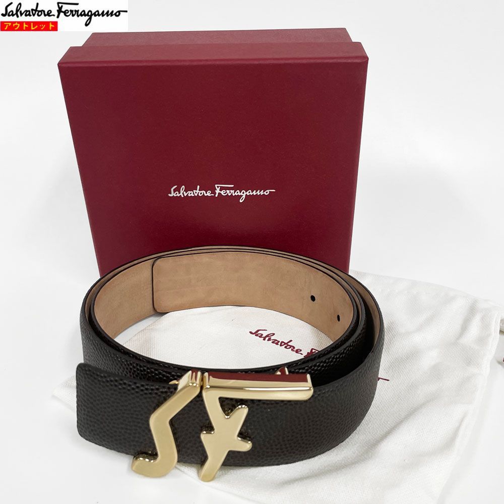 Salvatore Ferragamo ブラウン レザーベルト 本革 67A094 716219 Salvatore Ferragamo ブラウン レザーベルト 本革 67A094 716219
