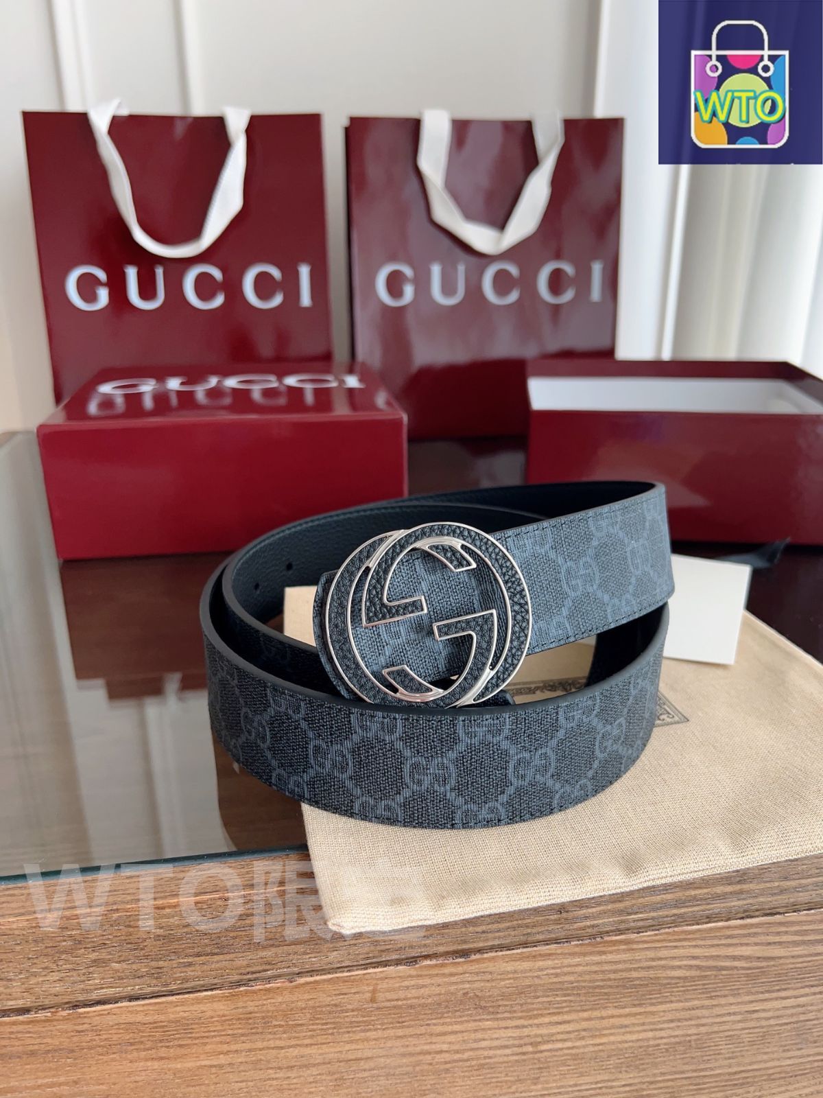 【最終値下げ】GUCCI ベルト ダブルGバックル GUCCI グッチ 小物 ダブルGバックルベルト ブラック レザー