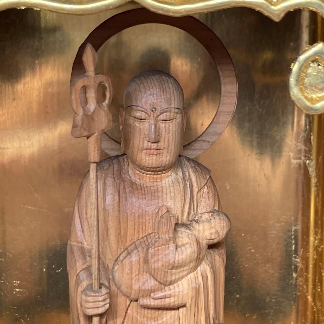 木彫 子安地蔵菩薩 高さ30cm 東H6-0326 タサチ