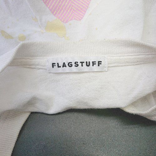 ◇ FLAGSTUFF フラグスタフ 半袖 Tシャツ サイズL ホワイト系 メンズ E  【1407020006873】