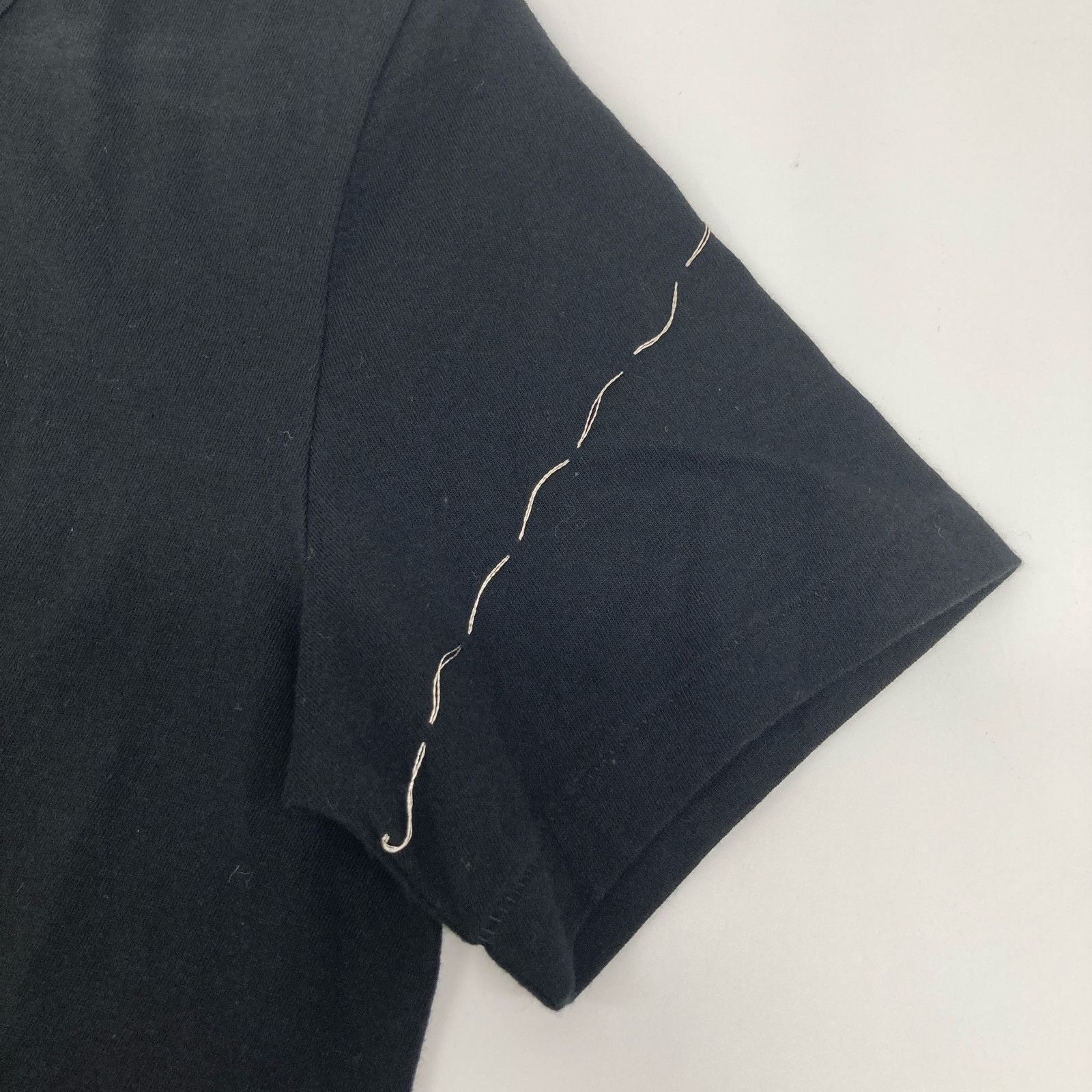  Yohji Yamamoto ヨウジヤマモト FD-T 18-084 ﾌﾞﾗｯｸ ｽﾃｯﾁﾃﾞｻﾞｲﾝ ｸﾙｰﾈｯｸTｼｬﾂ 2 アンサンブル トップス