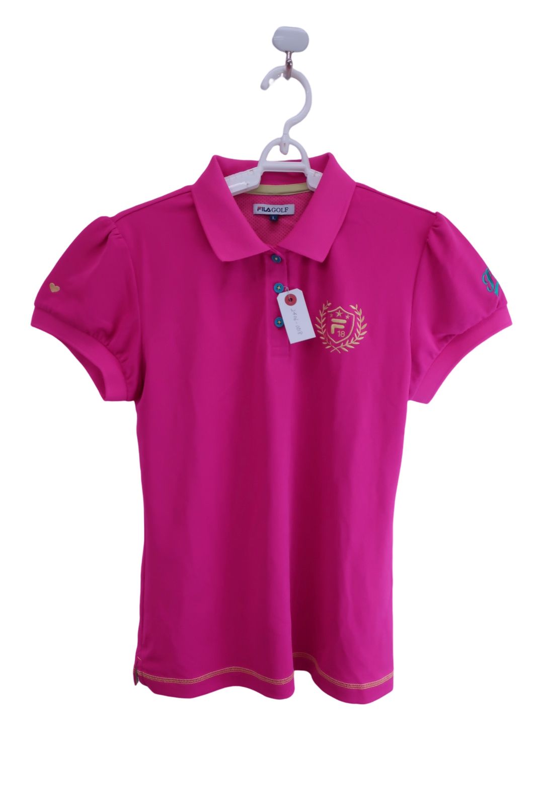 【美品】FILA GOLF(フィラゴルフ) ポロシャツ ピンク レディース L ゴルフ用品 2406-0018 