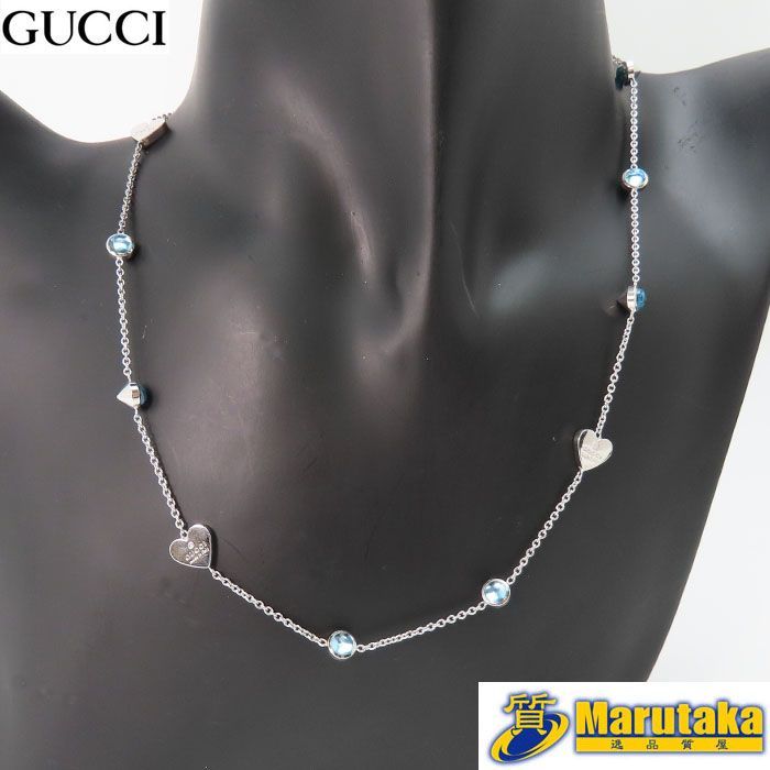 専用　GUCCI Necklaceグッチ ネックレス SV925 ブルートパーズ グッチ】GUCCI ネックレス ブルートパーズ SV925 逸品質屋 丸高 中古