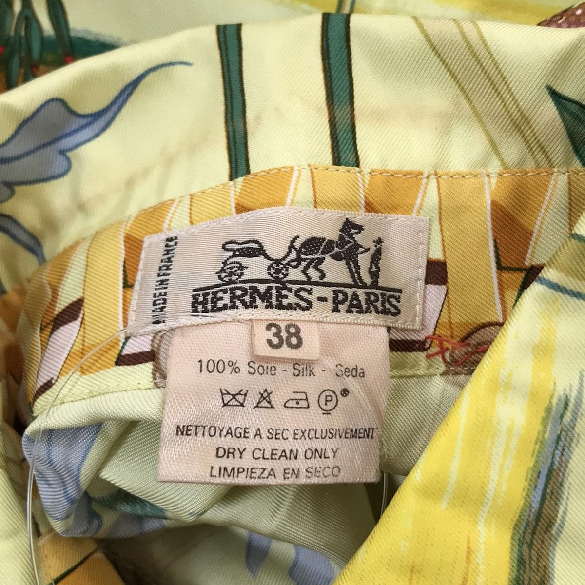 エルメス HERMES シルクブラウス アイボリー サイズ：38 HERMES(エルメス) 長袖シャツブラウス サイズ38 M レディース