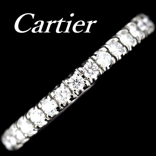 エタンセル ドゥ カルティエ ウェディング ハーフエタニティ ダイヤモンド リング Pt950 ♯45 2.1mm