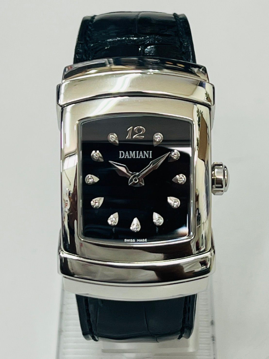 保証書付】DAMIANI ダミアーニ エゴ 11Pダイヤ付 ブラック文字盤 
