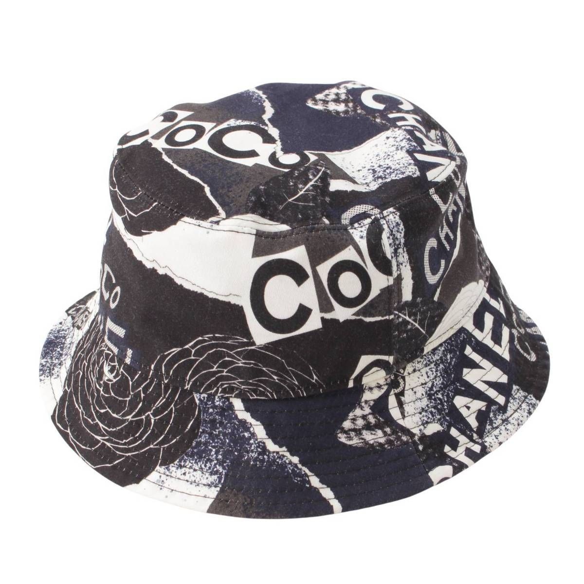 シャネル ロゴ カメリア バケットハット ブラック - メルカリ