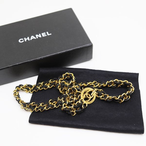 CHANEL ゴールド チェーンベルト 箱付き CHANEL #apzb シャネル ベルト チェーンベルト ゴールド 黒