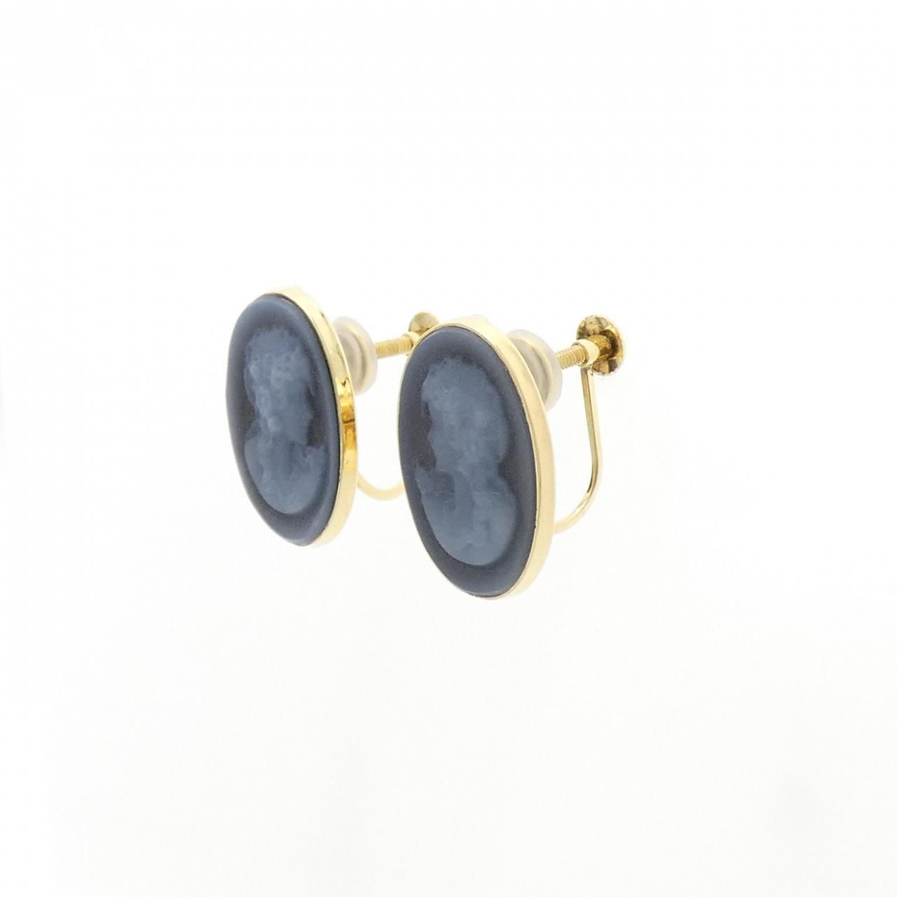 K18YG メノウカメオ イヤリング - メルカリ 