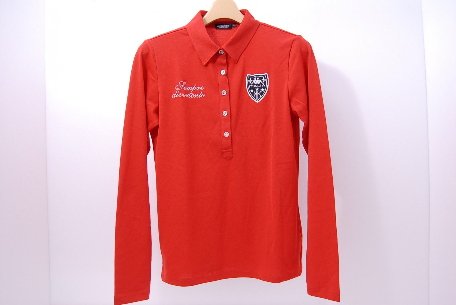 未使用品 レディース カッパゴルフ KAPPA GOLF 長袖ポロシャツ L レッド 赤