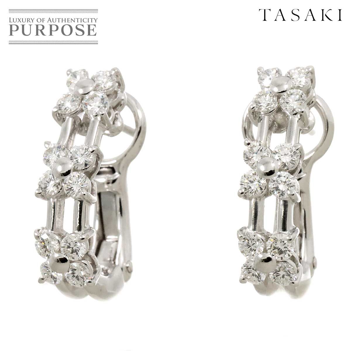 タサキ TASAKI ダイヤ 0.37/0.37ct ピアス K18 WG ホワイトゴールド 750 田崎真珠 Earring  Pierced【証明書付き】 90249481 - メルカリ