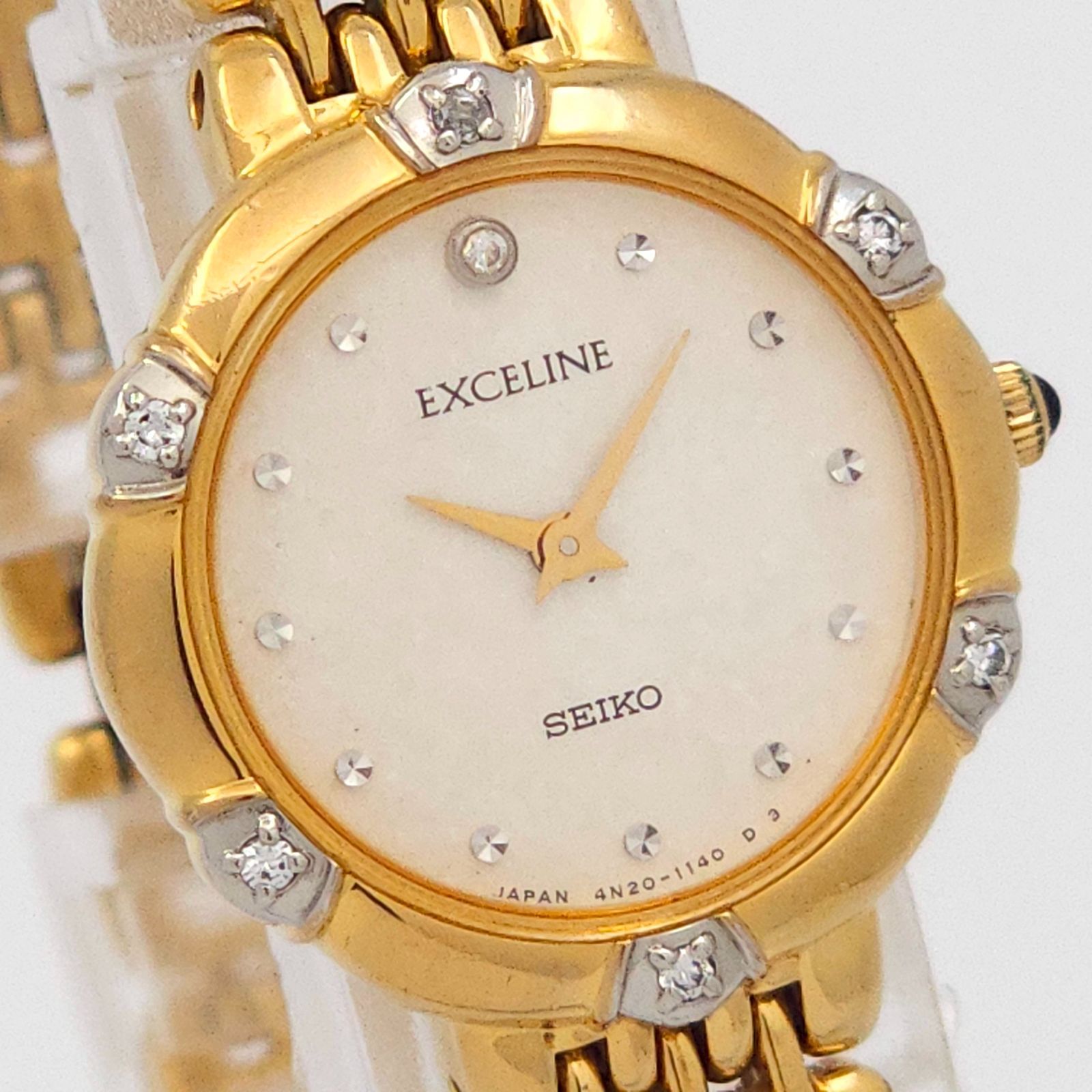 SEIKO セイコー エクセリーヌ 4N20-0640 QZ 動作品 ダイヤベゼル