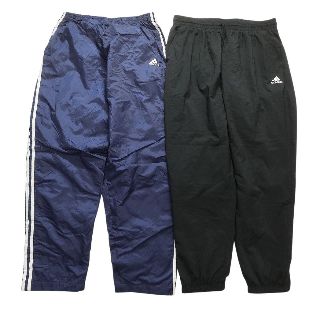 adidas ナイロンパンツ 古着 M 古着–古着 00's adidas ブラック ドローコード付き ナイロン