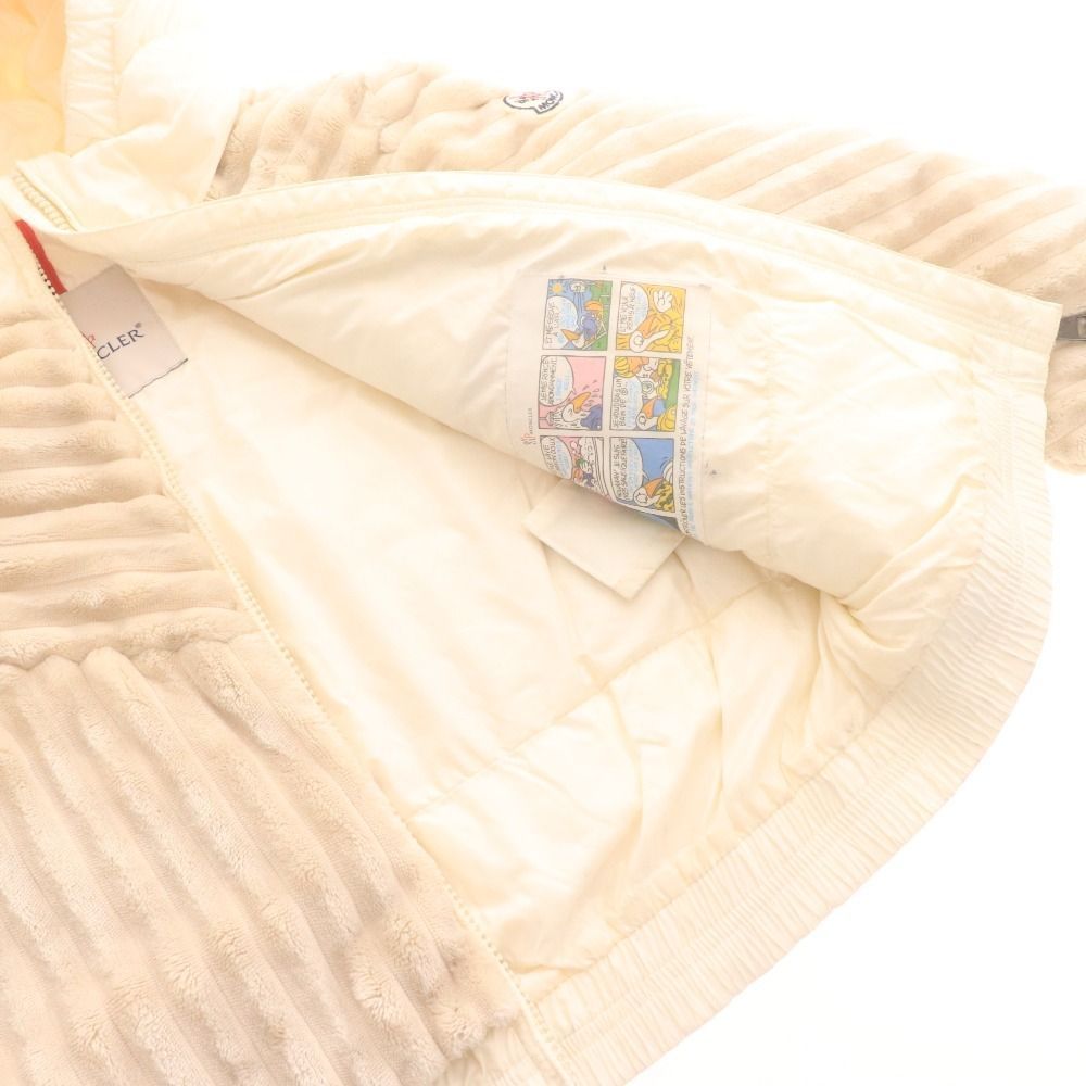  モンクレール ダウンジャケット アウター 袖ワッペン キッズ 8 A 130 cm相当 ベージュ ホワイト ダウンコート 中綿コート コート