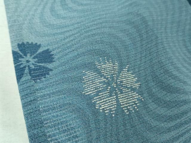 平和屋本店■極上　夏物　池田重子コレクション　小紋　絽縮緬　流水花文　暈し染め　銀彩　伊と幸　反端付き　逸品　未使用　DZAA8384kh5 平和屋本店□極上 夏物 池田重子コレクション 小紋 絽縮緬 流水花文 暈