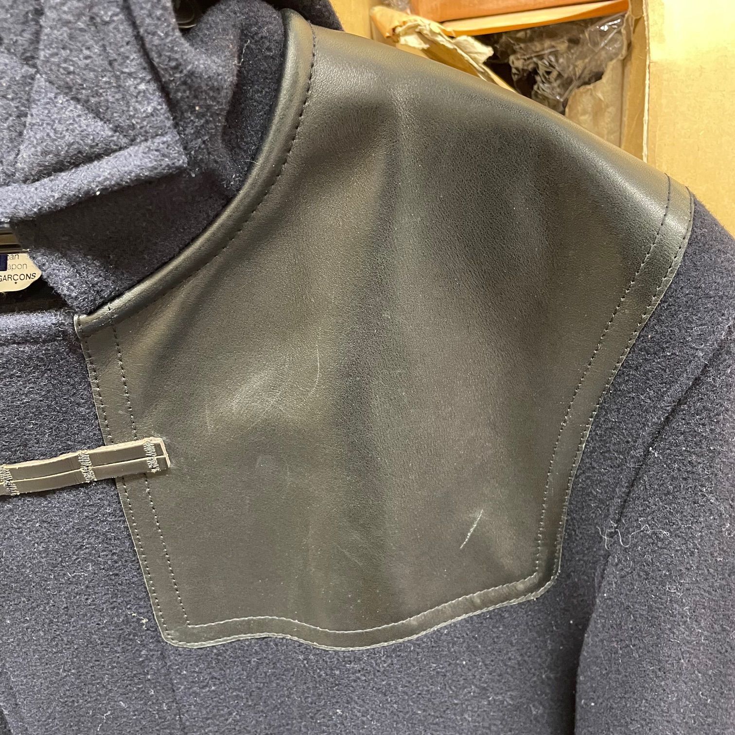 JUNYA WATANABE COMME des GARCONS MAN レザー切替 ダッフルコート