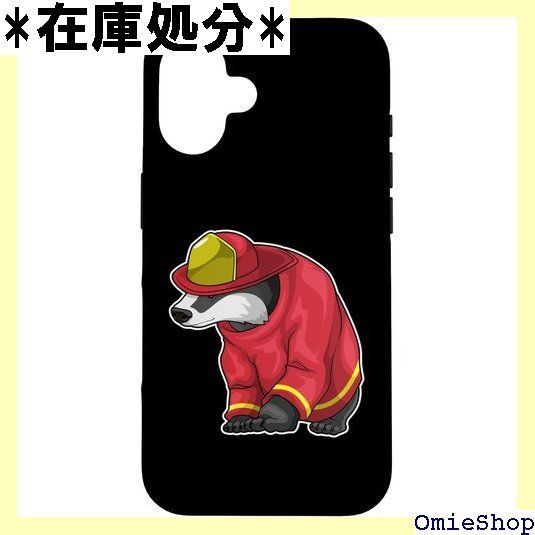 アナグマ 消防士 消防署 スマホケース iPhone 16 用 3100 消防士
