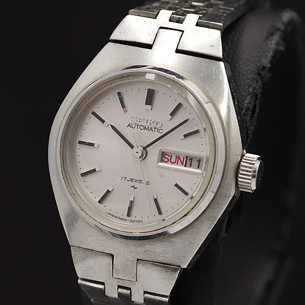 セイコー AT/自動巻 シルバー文字盤 2206-0070 レディース腕時計 KMR 