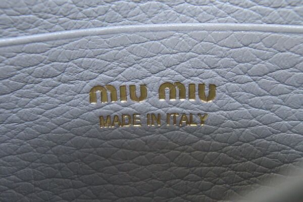 ミュウミュウ コインケース 5MC083 ライトグレー レザー 中古  