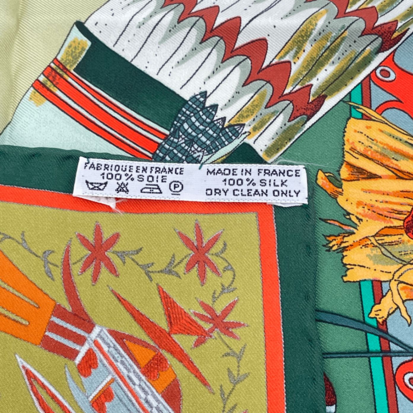 極美品 HERMES エルメス Kachinas カチナ ホピ族 シルク カレ90