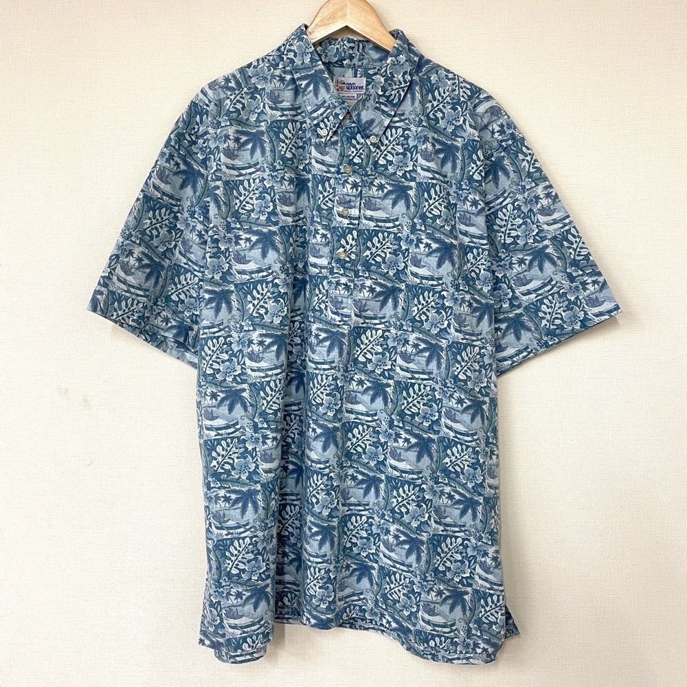 Reyn SpoonerプルオーバーボタンダウンアロハシャツMリバースプリント Reyn SpoonerプルオーバーボタンダウンアロハシャツMリバース
