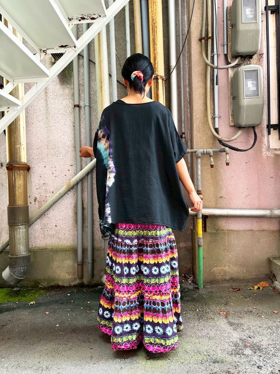 ブラック×パープル×ベージュ×ブルー