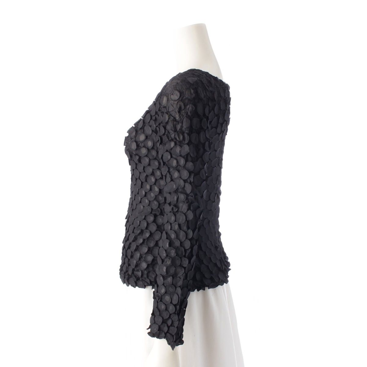 ISSEY MIYAKE - イッセイミヤケ ポップコーン ドット 長袖 変形 カットソー トップス IM14FJ905 ブラック 2【中古】 イッセイミヤケ ポップコーン ドット 長袖 変形 カットソー トップス