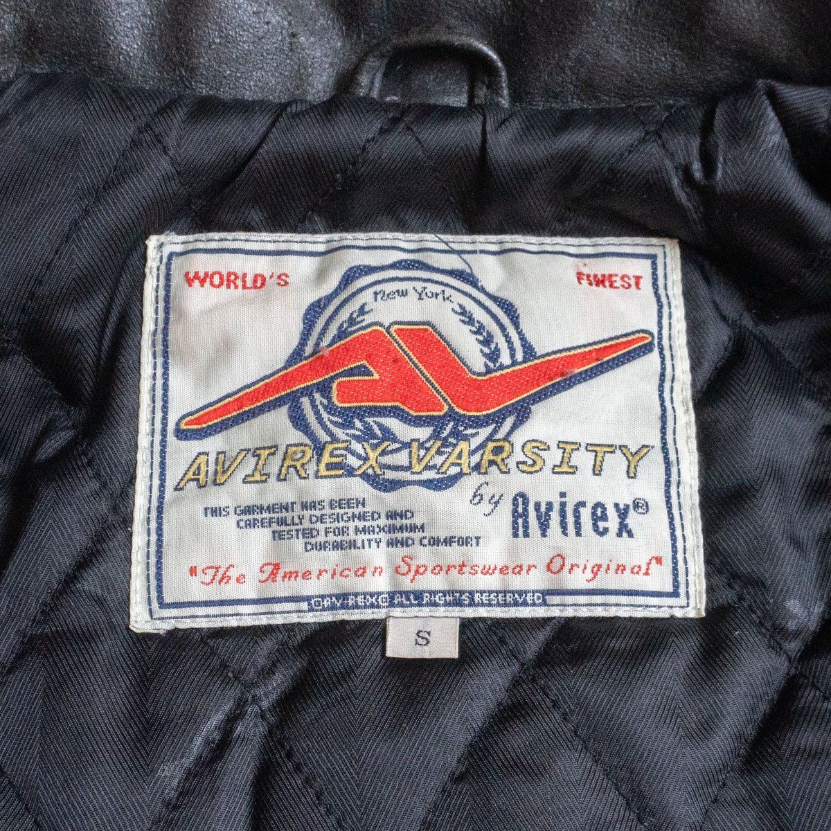 【雰囲気抜群】AVIREX 90s ゴーラーズ レザー ジャケット　ワッペン AVIREX スタジャン 90's GOALERS VARSITY JACKET / ナイティーズ