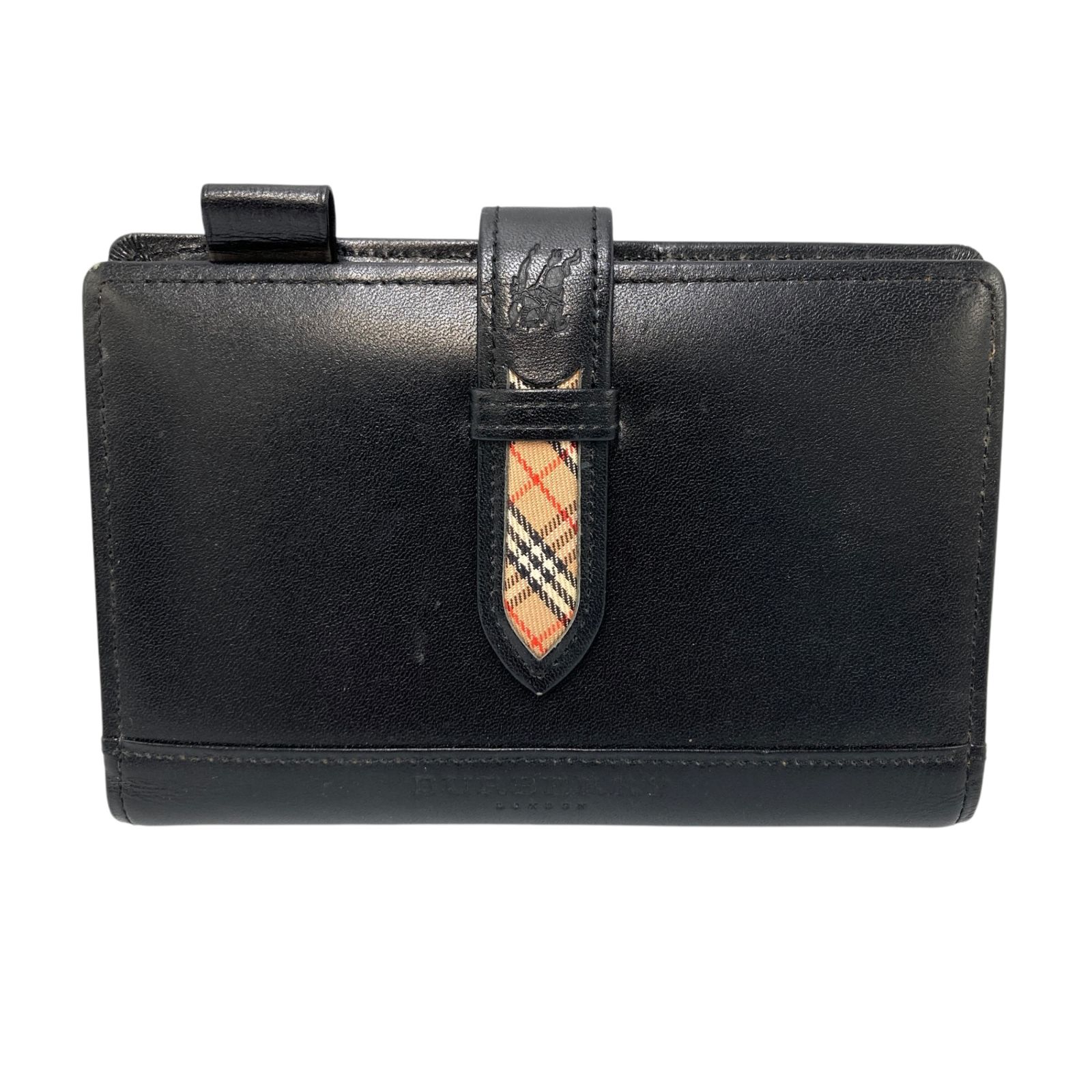 真贋判定済 BURBERRY バーバリー 手帳 ブラック ウォレット B0323RMXBT
