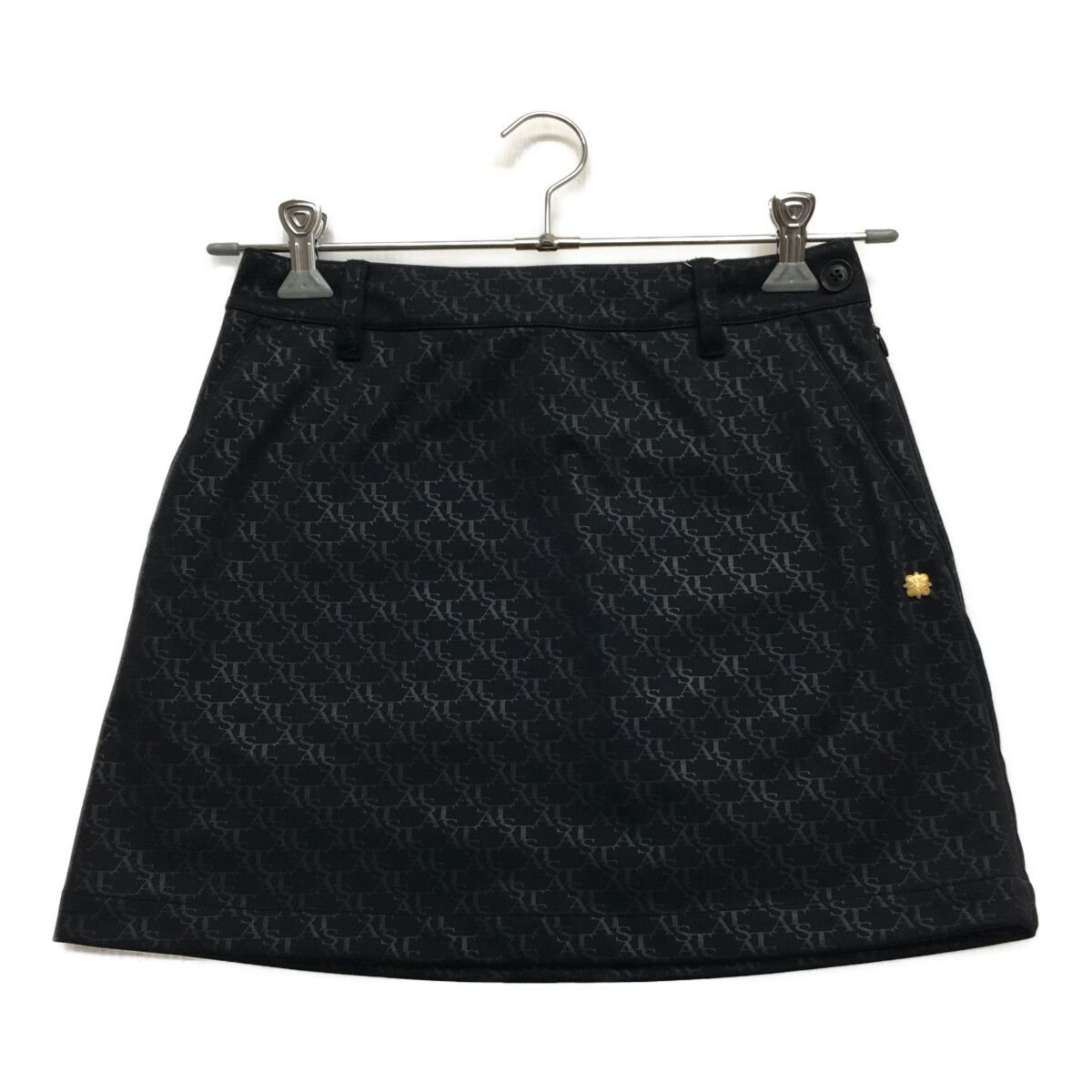 St.Andrews - coco 中古 セントアンドリュース StANDREWS レディース スカート S 黒 ブラック 裏微起毛 ストレッチ 総柄 中古 レディース セントアンドリュース StANDREWS スカート S 黒