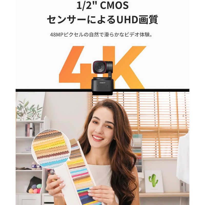 OBSBOT Tiny 2 Lite AIパワードPTZ 4 Kウェブカメラ 自動追跡 4800万画素 HDR 位相差検出AF フィルター加工 ノイズ低減 PC Mac Windows