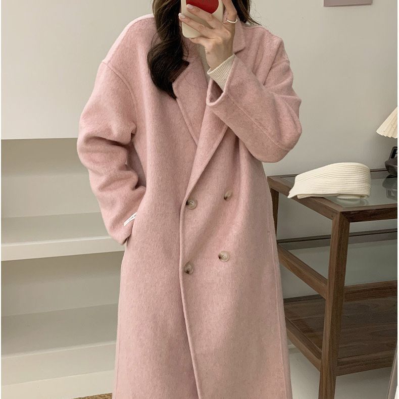 チェスターコート レディース ロングコート アウター コート ダブルフェイス ロング丈 厚手 無地 柔らか ゆったり カジュアル 体型カバー きれいめ おしゃれ 通勤 入園式 卒業式 フォーマル お出かけ 保温 上品 nuanta18 DZ30