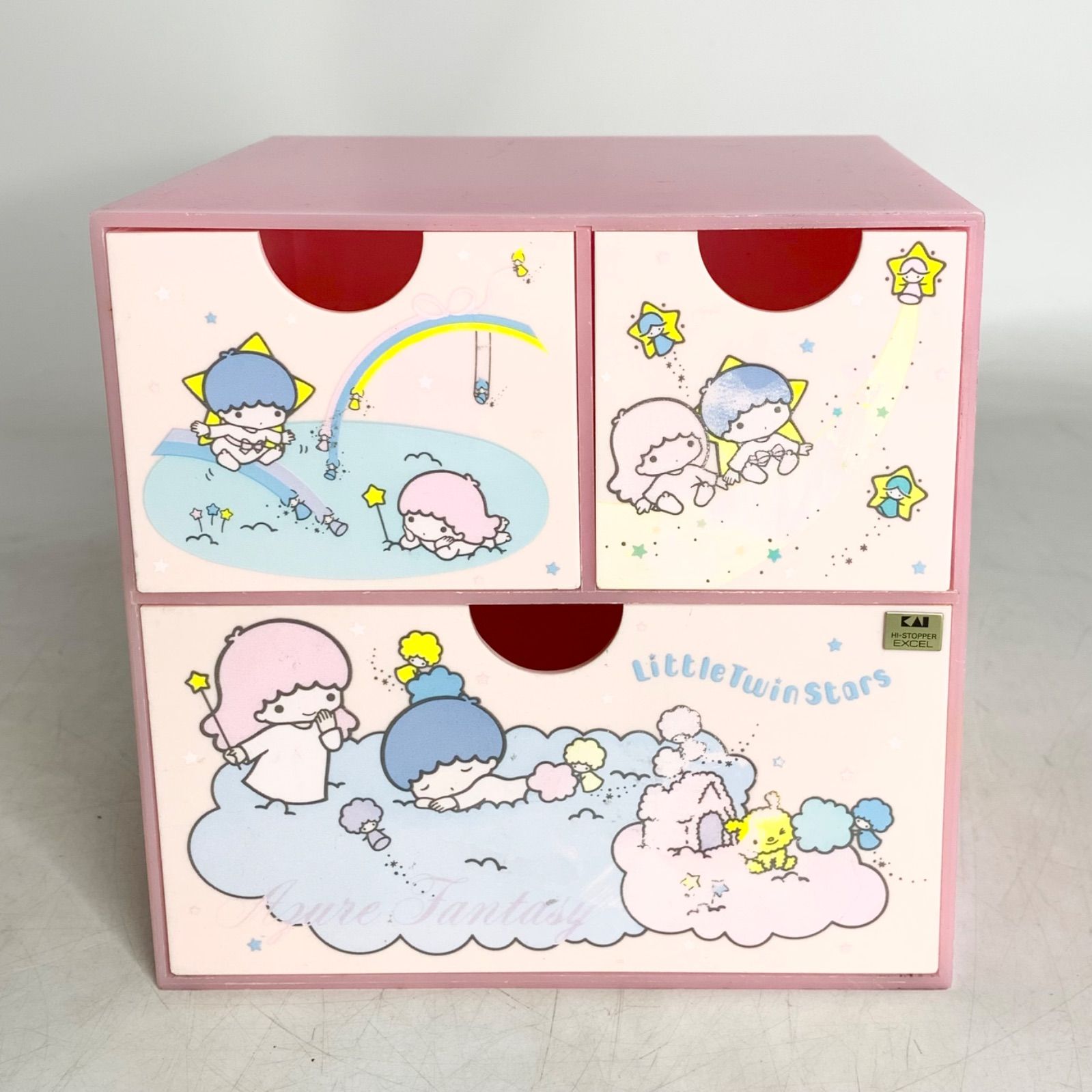 昭和レトロ サンリオ キキララ リトルツインスターズ 引き出し 小物入れ sanrio 1976 チェスト 収納 ボックス - メルカリ