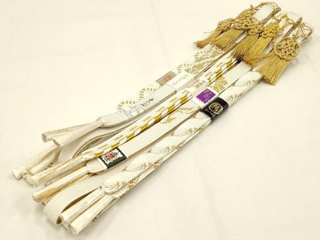 平和屋着物●和装小物　上質な帯締め5本セット　礼装用　高麗組 綾出し　伊賀組紐　金糸　亀房付き　逸品　未使用　AABA5284ay 平和屋着物○和装小物 上質な帯締め5本セット 礼装用 高麗組 綾出し