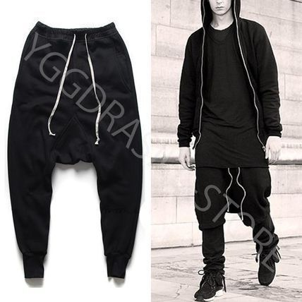 ドローストリング スウェットパンツ サルエル ジョガー 黒 ブラック メンズ ボトム M L XL 2XL XXL